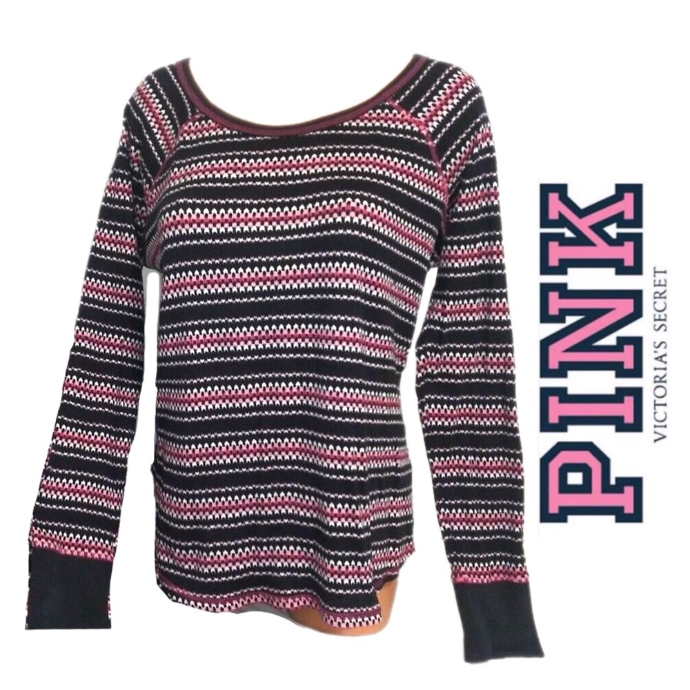 Victoria's Secret PINK Striped Thermal - 6131 Size XS - Picture 1 of 10